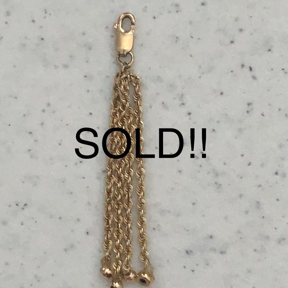 14k yellow gold tassel charm
